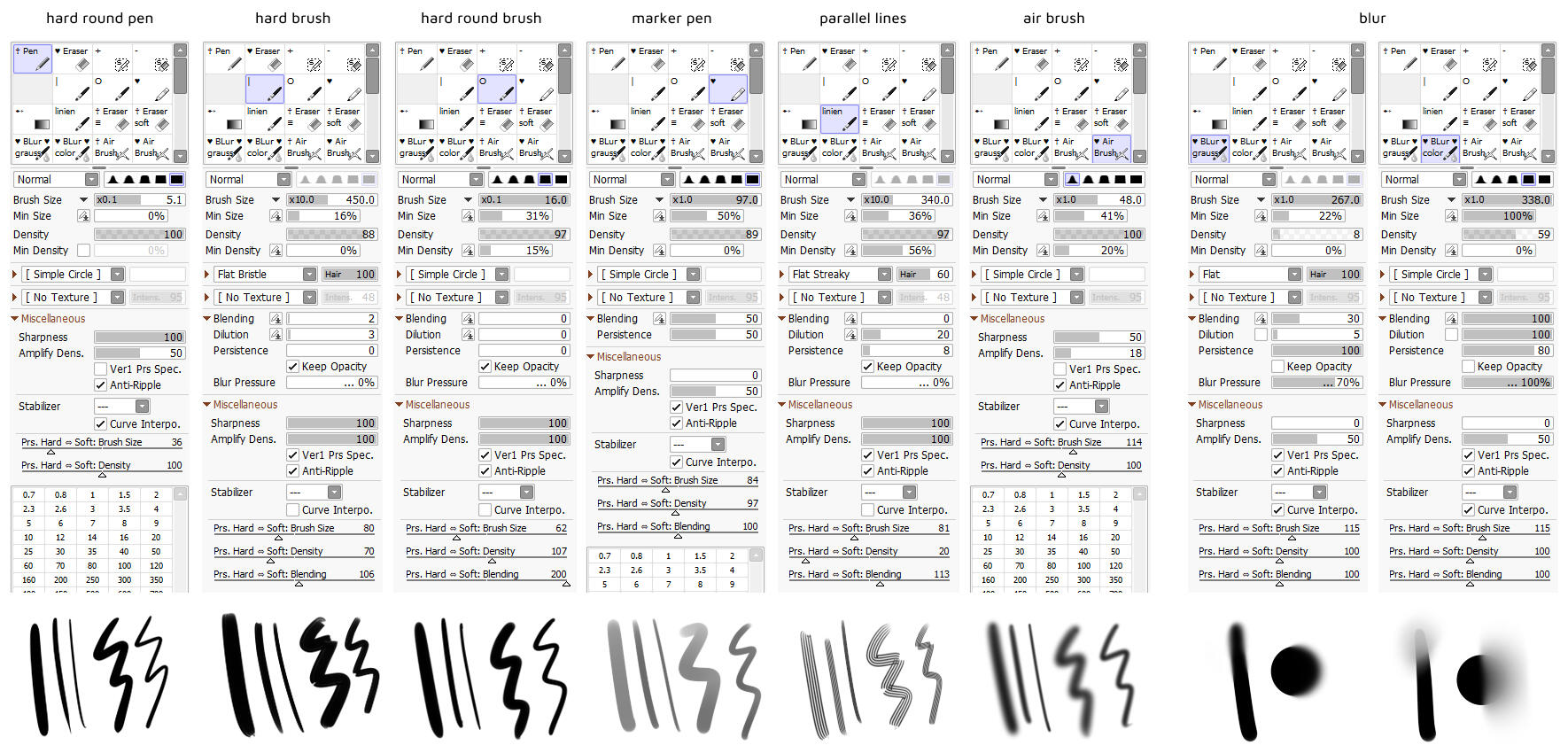 brush settings